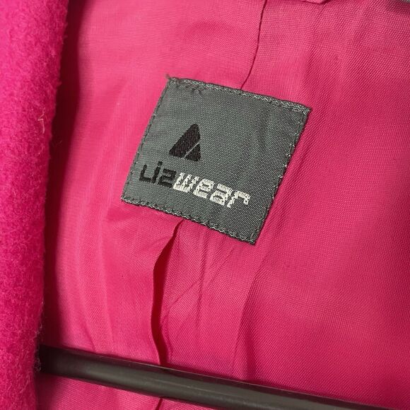VTG Lizwear Hot Pink Blazer Jacket Women’s M Fleece Texture 90s Y2K Power Suit - Picture 5 of 11